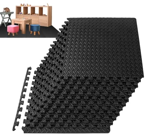 Schaumstoffboden – Puzzle-Trainingspolster – Bodenplatten für Sportausrüstung | für Yoga, Fitness, Jugendkrippe, Kinderzimmer, Schlafzimmer, Wohnzimmer, Spielzimmer im Innenbereich
