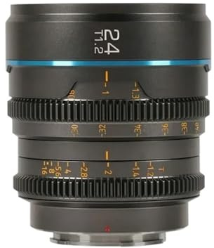 Lente， Compatible con el Objetivo Sony E 16mm T1.2 S35 Cine for cámaras Super 35mm X RF MFT M4/3(24mm T1.2 Metal Gray,L-Mount)