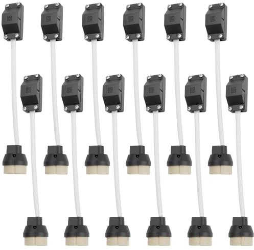 BlueXP 12 Stück GU10 Lampenfassung Keramik Sockel mit Anschlussdose LED