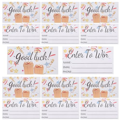 PartyKindom Billets de Tombola Vierges 200 Pcs Papier Lisse Format 8d avec Formulaire Inscription Préimprimé pour Tirage au Sort, Loterie, Collecte de Billets et Événements Festifs
