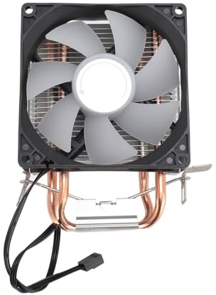 YUKERMARB Dissipatore CPU Dissipatore Processore Ventola Doppio Tubo di Calore 48CFM 18dBA Silenzioso Cuscinetto Idraulico DC12V per LGA 775 1150 1151 1155 1156 1200 1700 e (Versione luminosa)