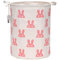 Sea Team 19.7 Inch Large Sized Waterproof Coating Ramie Cotton Fabric Folding Laundry Hamper Bucket Cylindric Burlap Canvas Storage Basket with Stylish Pink Bunny Design