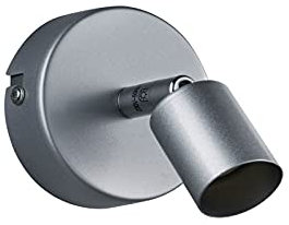 Reality Leuchten R80911087 Paris, Wandspot, Metall, GU10, Titanfarbig, 8 x 8 x 11 cm