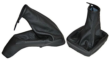Schaltmanschette mit Handbremsmanschette Schwarz passend für Opel Astra F Echt Leder myshopx SH17