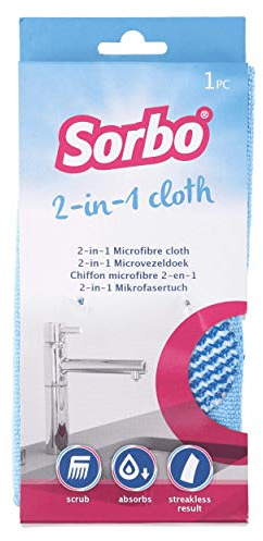 Sorbo 2-in-1 Microfibre Kitchen Cleaning Cloth, Ideal for using as A dusting cloths when Dry of a Cleaning Cloth when wet to remove build on stubborn stains, Non-Scratch and extra absorbent