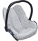 Original Dooky Seat Cover Schonbezug Light Grey Crowns für Babyschale Universalgröße geeignet für 3 und 5 Punkt Gurtsystem Autositz, für Altersgruppe 0+, hell grau