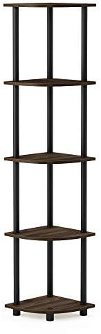 Furinno Scaffali senza Attrezzi Columbia Walnut/Black 5 livelli