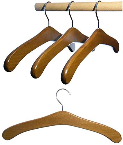 Hagspiel Kleiderbügel aus Holz 5 St. Garderobenbügel aus Buchenholz, Made in Austria (Eiche gebeizt)