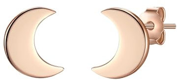 Glanzstücke München Damen-Ohrstecker Mond Sterling Silber rosévergoldet - Ohrringe Mond Symbol Ohr-Schmuck Halbmond rose-gold Frauen Mädchen Teenager
