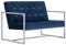 vidaXL Sofa 2-Sitzer mit Armlehnen Polstersofa Loungesofa Polsterbank Sitzbank Sofabank Sessel Bank Sitzmöbel Polstermöbel Blau Samt Verchromte Beine