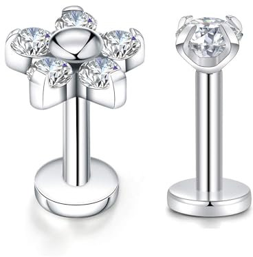 hengkaixuan 16g Gruppen knorpel Ohrstecker g23 Titanium Helix Flache rückseite Tragus intern Gewinde schmuck für mädchen Frauen 2 stücke 10mm