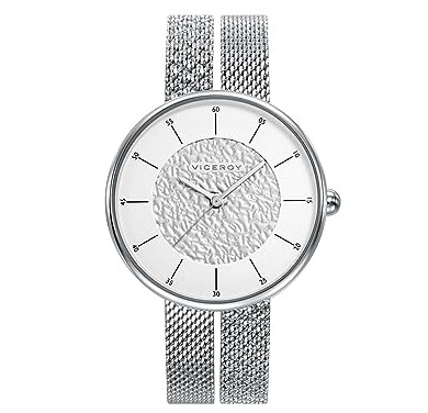 Viceroy Air - Reloj para Mujer Acero Malla Milanesa Doble Esfera Plata 42374-47