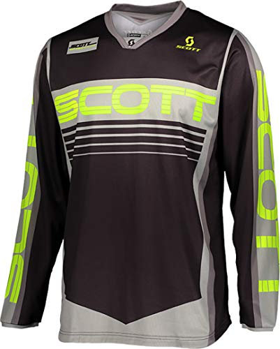 Scott 350 Race MX Motocross Jersey/DH Fahrrad Trikot schwarz/grau/gelb 2022: Größe: L (50/52)
