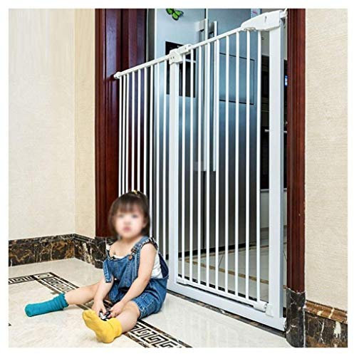 RONGJJ Safety Gate Pressure Fit, Baby Gates 110 cm Extra Hoch Und Breit, Für Halle/Tür/Obergeschoss, Tragbar Und Zusammenklappbar (Farbe: Weiß-H 110 cm, Größe: 77-87 cm), White-h 110cm, 158-168CM