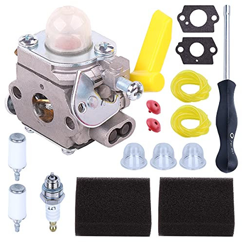 Adefol Carburetor for ZAMA C1U-H60 for Homelite 26cc 25cc 30cc Air Filter Check Valve Primer Bulb Carb Kit String Trimmer Brush Cutter Replace parts for 308054003