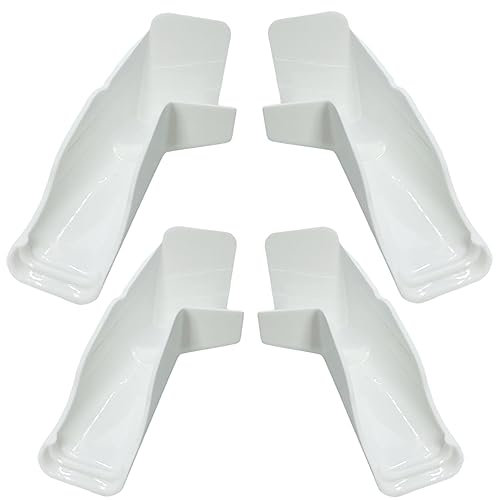 FCOUIID RV Regen Rinne Auslauf mit Erweiterungen für Dachschiene Rinne Abfluss Schützen Zubehör für Van, Reiseanhänger, 2 Links und 2 Rechts (Weiß)