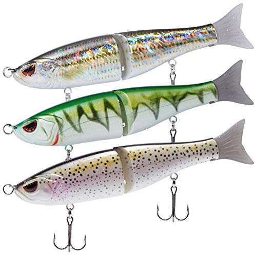 Bassdash Esche Artificiali SwimShad Glide Baits - Esca Scivolante Articolata per Persico, Luccio, Trota (Confezione 3 Pezzi)