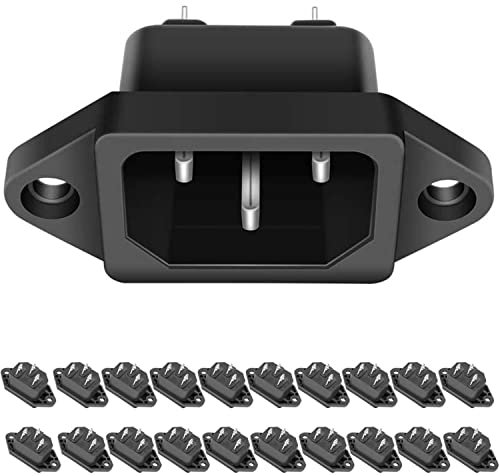 RUNCCI-YUN Set di 20 connettori presa di alimentazione IEC 320 C14 maschio 250 V AC 10 A per computer stampante monitor