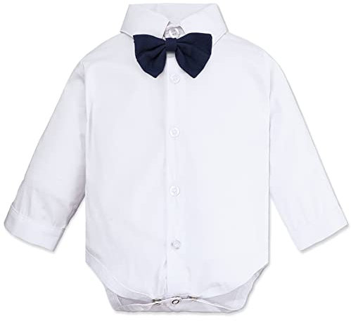 mintgreen Body Mariage Bebe Garçon, Nouveau-né Grandir Gentleman Noeud Papillon Gilet Chemise, Blanc, 3-6 mois, 60