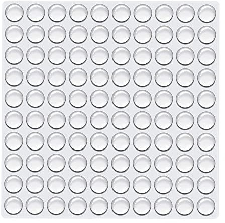 TCPENG 100PCS Clear Rubber Feet, Small Self Adhesive Pads, Sticky Rubber Dots, Non-Slip Cabinet Stoppers, Furniture Buffers — Hemispherical Silicone Pads for Door Furniture Drawer Notebook Glass