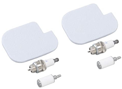 Pflegeset für Kettensäge,Luftfilter, Zündkerze, 2 Zündkerzen, 2 Luftfilterschwamm, 2 Kraftstofffilter für McCulloch CS360T CS400T CS420T