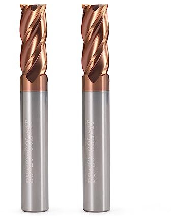 Lot de 5 fraises à tige 4 rainures, fraisage CNC en acier rapide de 8 mm, tige droite, kit d'outils pour bois, aluminium, acier, titane