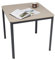 furni24 Schreibtisch D-Profil Nova 80x80x75cm, Sandfarbe, Einfache Montage, Arbeitstisch, Bürotisch, Küchentisch, Esstisch, Druckertisch Büro-Möbel Computertisch Gaming-Tisch Mehrzwecktisch