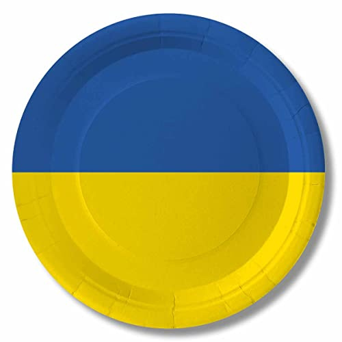 DH-Konzept Ukraine-Teller 10 Stück // * Ukraine * Partydekoration Pappteller // Ukraine Partyzubehör