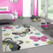 CARPETIA Farbenfroher Schmetterling-Teppich für Kinderzimmer ‒ Allergiker geeignet ‒ Creme, 140 x 200 cm