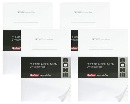 Herlitz 50034093 Refill für Notizheft flex, A4, 2 x 40 Blatt liniert, 1 Stück (Packung mit 4)