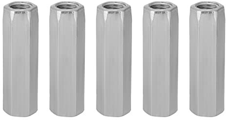 5-teilige Lange Sechskantmutter, M10-Überwurfmutter aus Verzinktem Stahl M10*40/50 Lange Muttern Sechskantgewindemutter-Gewindebefestigungen (M10*50)