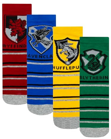 Harry Potter Socken | Hufflepuff, Slytherin, Ravenclaw, Gryffindor Strümpfe | Socken Jungen | Mehrfarbig 31-36