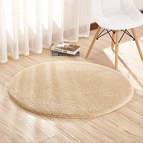 LLWYH Badteppich Badematte Badezimmerteppich Badvorleger Berber Fleece Weiches Und Bequemes Rundes Kissen Computerstuhlkissen Schlafzimmer Wohnzimmer Nachtteppich 140 cm Durchmesser Kamel