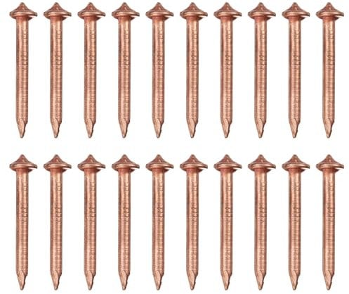 PATIKIL 100pcs CD Weld Pins, 30mm Insulation Weld Pins Stud Welder Pins Insulation Copper Nails Welding Nails for Repair Boat Self Locking Washer