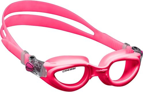 CRESSI Rocks Kids Goggles Pink/Pink - Occhialini Perfetti per Il Nuoto, Piscina e Snorkeling ideali per Bambini e Ragazzi 7/15 Anni, Rosa/Lente Chiara