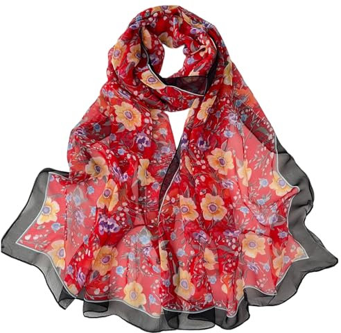FAIRYGATE Kopftuch Damen Langer Schal für Damen, Chiffon, großer Schal für Kopftuch und Hals, längliche Haarwickel B7009