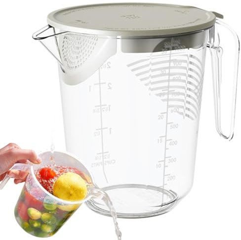 Tazas medidoras de líquidos,Tazas medidoras para líquidos - Jarra para cocinar con asa y báscula | Vaso medidor de cocina fácil de leer para hornear, hacer harina y cocinar