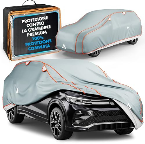 WALSER Hagelschutz Abdeckplane Auto, Auto Hagelschutzplane Perma Protect Complete, Abdeckplane Auto, Autogarage Abdeckung Größe 6 grau