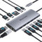 Docking station USB C per computer portatile, doppio monitor, 14 in 1, triplo display, hub USB C per MacBook/Dell/HP/Lenovo Dual HDMI 4K, DP 8K, caricatore PD, Gigabit Ethernet, 6 porte USB, lettore