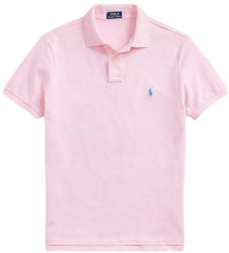 Polo Ralph Lauren Polo da Uomo in Maglia iconica Slim Fit Personalizzata, Ralph Lauren Carmelo Rosa, L