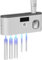 Wand-Zahnbürstenhalter für Badezimmer, elektrischer Zahnbürstenhalter zur Wandmontage | UV-Zahnbürsten-Organizer, Zahnpastaspender | Stark klebend, 5 Steckplätze, LCD-Digitalanzeige,