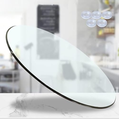 HJXGQJM Glasplatte Rund Tischplatte Ø35-100cm, Runde Tischplatte Aus Gehärtetem Transparent Glass, Explosionsgeschützt, Runde Glasplatte, for Hotel, Bankett Und Familientische(65CM(26INCH))
