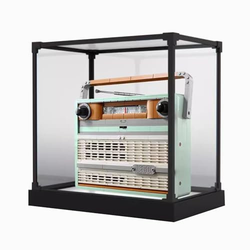 Acrylic Dustproof Display Case Designed for lego 10334 Retro Radio Model Collection Protection Display Case (Model Kit Not Included) (White)