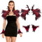 ZoneYan Gothic Gothic Feder Achselzucken mit Feder Manschetten, Federumhang Damen, Federumhang-Schal, Halloween Feder Cape, Damen Gothic Federumhang für Halloween, Karneval, Ballauftritt