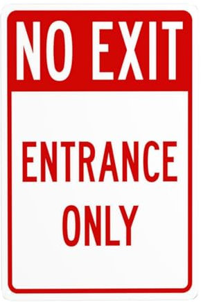 Schild Kein Ausgang, nur Eingang Warnschild, 20cm x 30cm Sicherheitsschilder aus Metall, 4 vorgebohrte und leicht zu montierende Schilder für Innen- und Außenwanddekoration Sicherheitszeichen