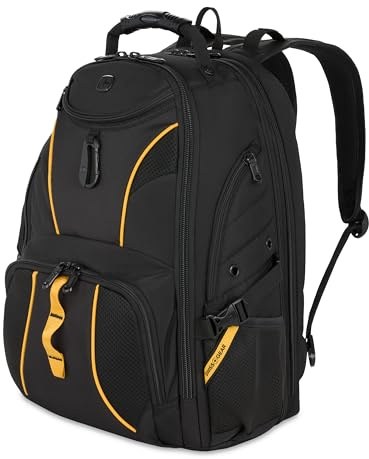 SwissGear 1900 Scansmart TSA Sac à dos pour ordinateur portable 17, noir/or, 19-Inch, 1900 Scansmart Tsa Sac à dos pour ordinateur portable 17