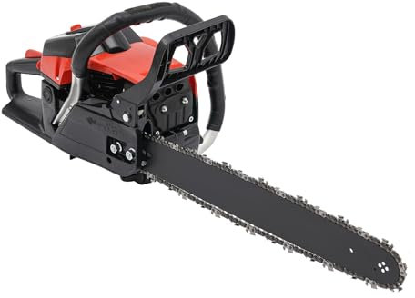 ACROSSPART 2-Stroke Gasoline Chainsaw 58 CC Petrol Chainsaw Handheld Chain Saws with Dual Protection Switch and Air Cooled Wood Cutting Gas Chain Saw