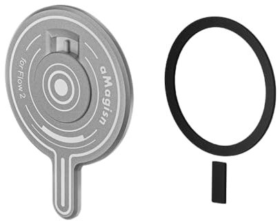 Magnetic Mount Adapter Compatible For Insta360 Flow 2 Pro, Handheld Phone Magnetic Plate with Metal Ring, Smartphone Gimbal Expansion Stabilizer Accessories