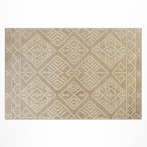 Outdoor Teppich 100x150 cm Wasserdichter Kunststoffteppich Rechteckig Ideal für Balkon Terrasse Garten für Innenbereich Einfach zu Reinigen PVC - Aztekische Motive