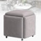 KCYXSMAX Ensemble de tabourets empilables 5 en 1 avec roulettes pivotantes - Siège Cube empilable - Repose-Pieds Mobile pour Salon - 45 x 45 x 48 cm (Light Gray)